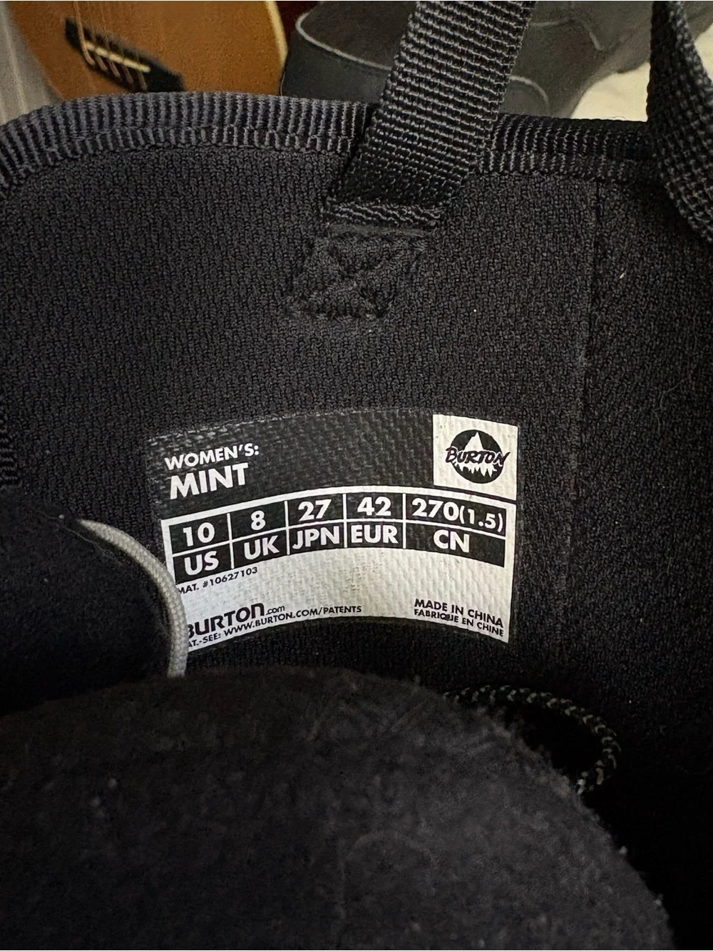 Burton Mint Snowboard Boots Women’s 10 Black Imprint 1 Snow Outdoors Winter Good